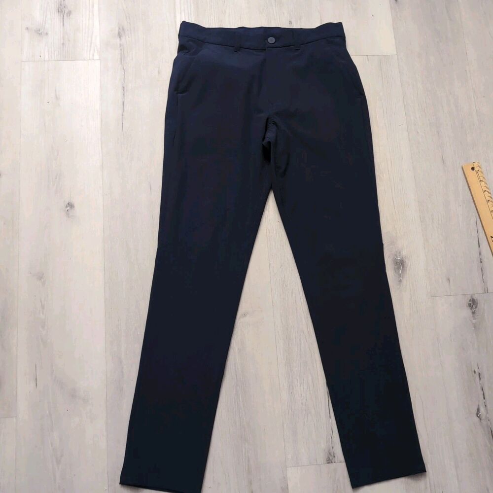 Mizzen Main Mens Helmsman Pants 31 Slim Fit Chino Blue Performance Stretch